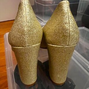 Vince Camuto heels, gold sparkle, size 9